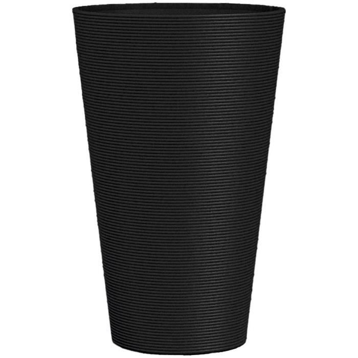 Tall flowerpot - GARDEN ID - Green Care Sense Tall Black-Anthracite - 55 cm - 10 year guarantee - 100% recycled - UV and frost resistant