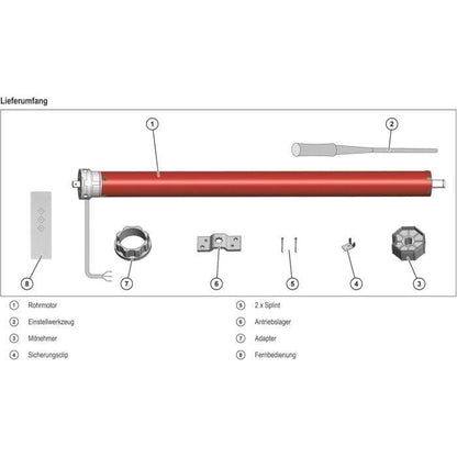 Radio roller shutter motor + remote control RM30MMB - SUPERROLLO - SR20935 - Diameter 60 mm - 30 Nm - Max. curtain weight 66 kg
