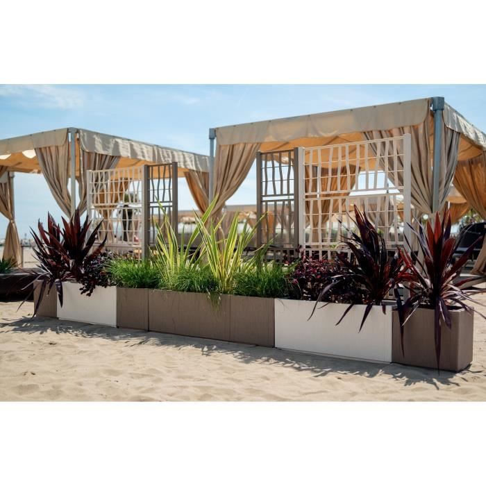 Flower box - ETHICA - Taupe - Square - 38 L - STEFANPLAST