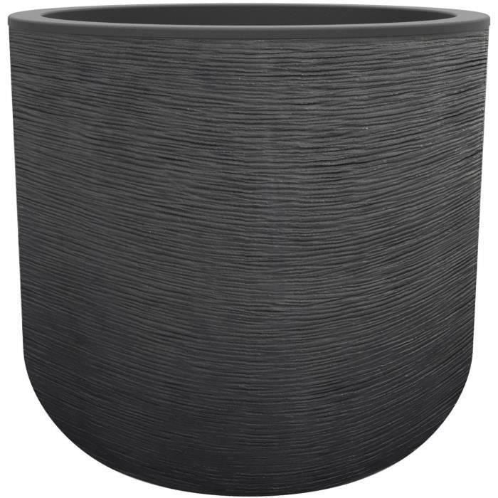 EDA Plastic - Round pot 40 cm Graphit'up - 32.5 l - Anthracite gray