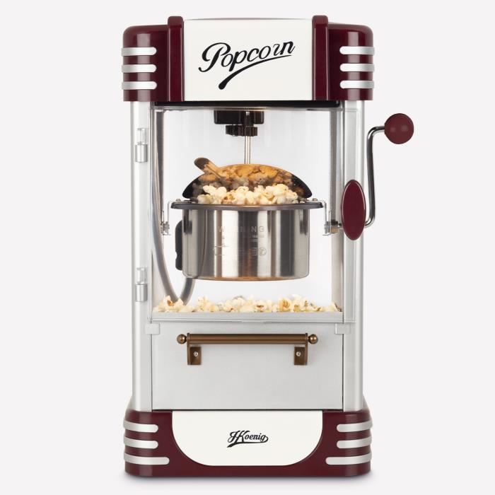 Popcorn machine - HKoeNIG - Retro design - Capacity 50g - Interior light