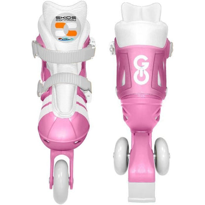 2-in-1 Inline Skates - STAMP - SKIDS CONTROL - 3 Wheels - Size 27-30 - Pink