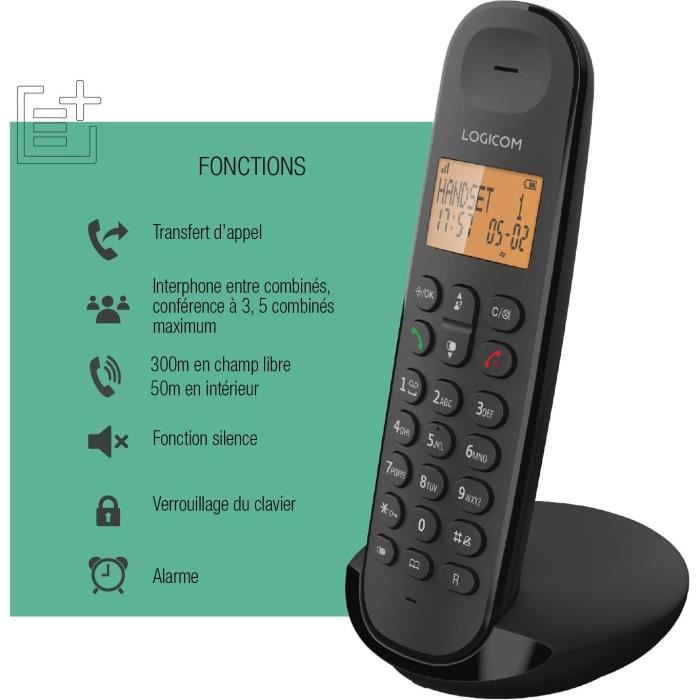 Cordless landline phone - LOGICOM - DECT ILOA 150 SOLO - Slate - Without answering machine