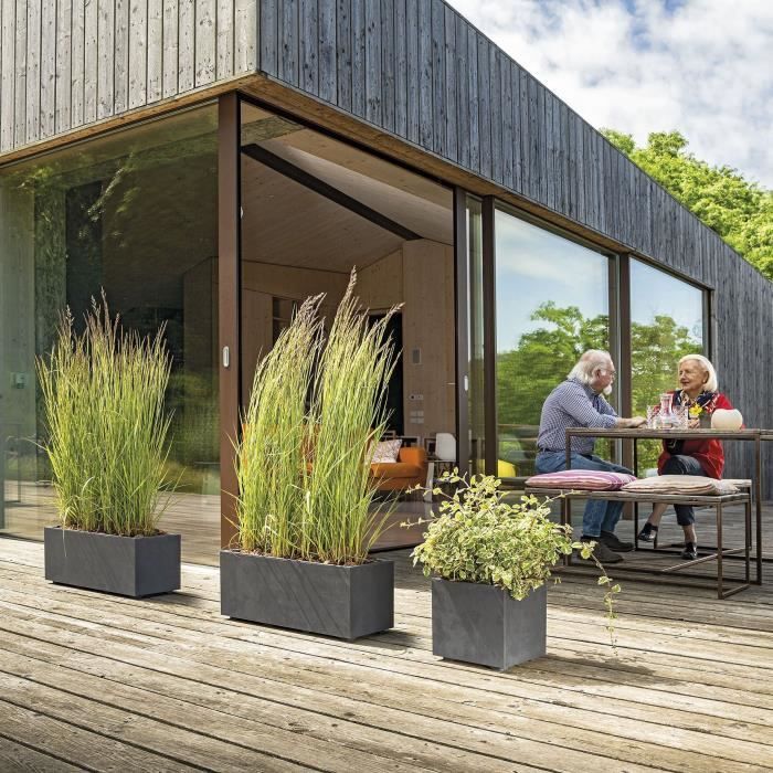 Muret Planter - DEROMA - Millennium R - Anthracite - With water reserve - 59 cm