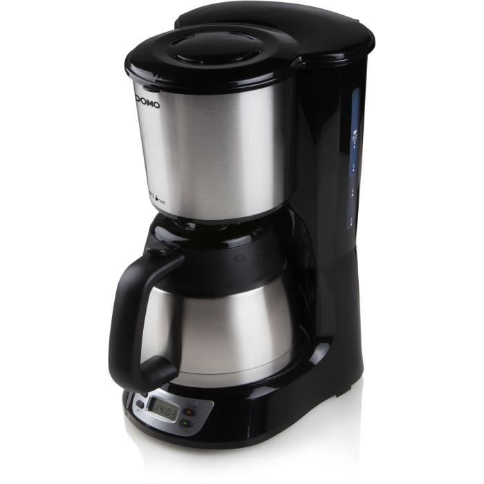 Filter coffee maker - DOMO - DO709K - 1000 W - 1 L - 8 cups - LCD screen - 24 h timer - Stainless steel