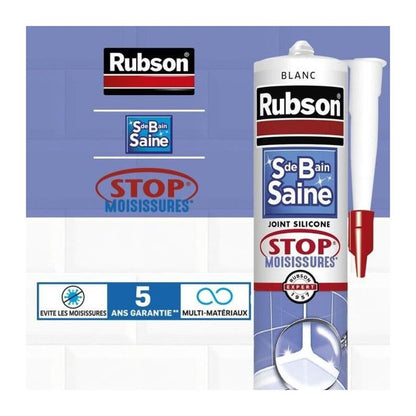 Sanitary Sealant - RUBSON - 2690812 - Healthy Bathroom - Stop Mold - White - 280ml