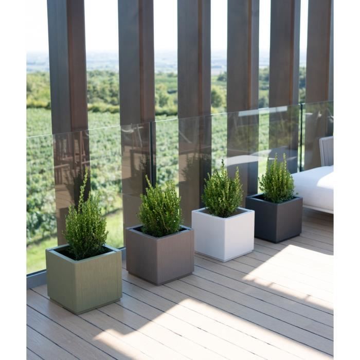 Flower box - ETHICA - Graphite - Square - 38 L - STEFANPLAST