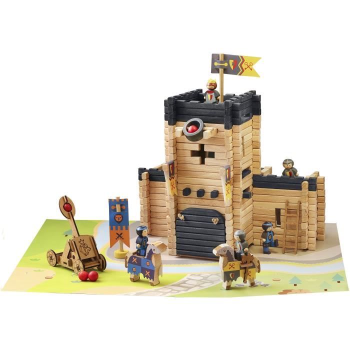 Construction game - Jeujura - 8028 - Castle - Catapult - 270 wooden pieces