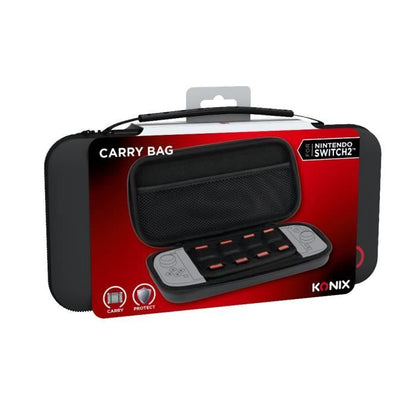 Protective and transport case - KONIX - Nintendo Switch 2 console - Accessory storage net - 8 game compartments - Black