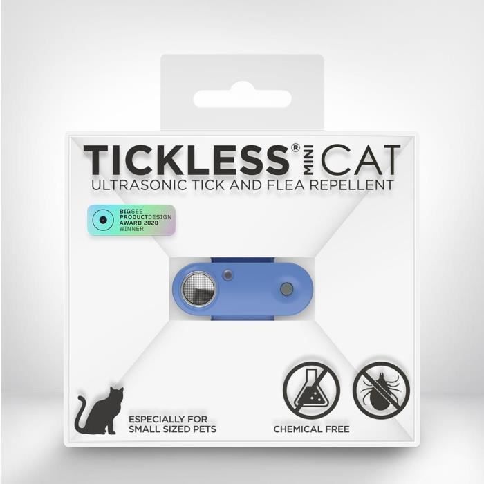 Ultrasonic cat repellent - TICKLESS MINI CAT - Tick and flea protection - Greek Blue