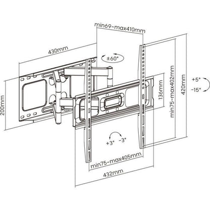 Mobile TV stand 32 - 70 - Stell - SHO 5610