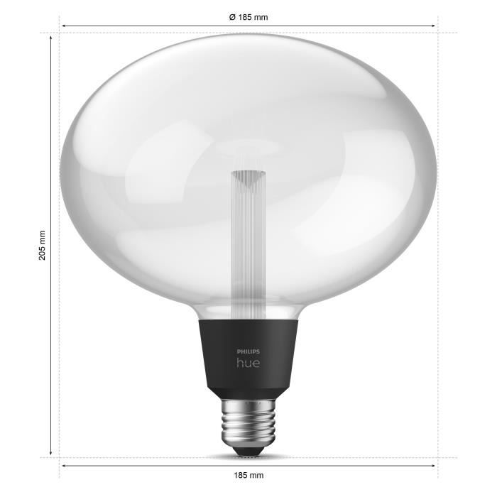 Philips Hue White and Color Ambiance, Ellipse E27 connected LED bulb, Bluetooth compatible