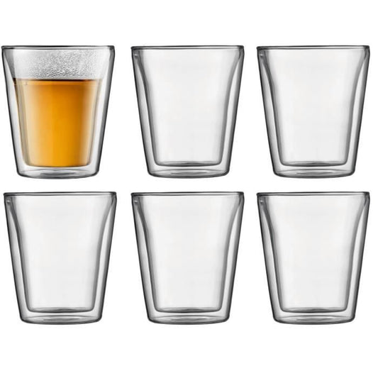 BODUM CANTEEN Set 6 Double Wall Lenses 0.2 l Transparent