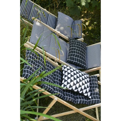 JARDIN PRIVE Quilted deckchair Helsinki - Removable canvas - Black and white