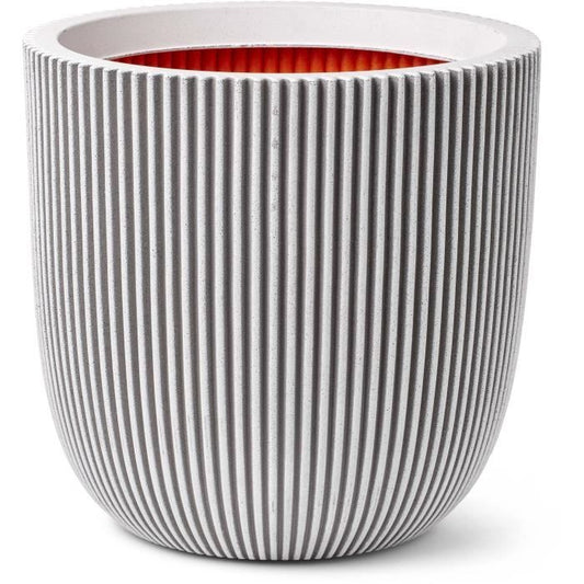 Ball flower pot - CAPI EUROPE - GROOVE NL - 43 x 41 cm - Ivory
