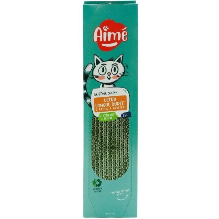 Cardboard Scratching Post - AIMÉ - For Cats, Double-Sided Scratching Board, Super Strong and Long Lasting, Catnip Scent