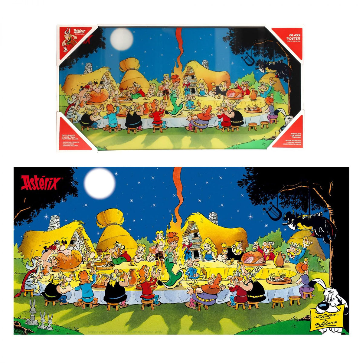 Asterix Banquet 24 x 12 Inch Tempered Glass Poster