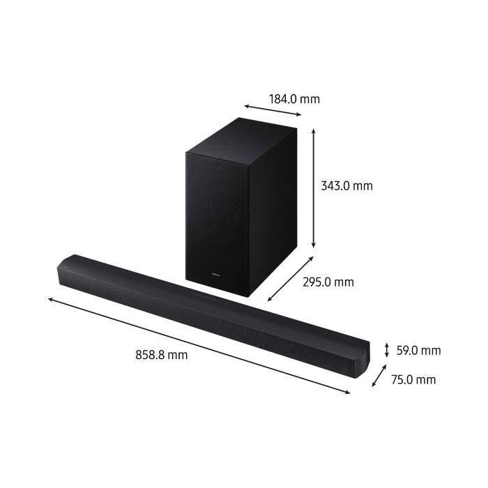 SAMSUNG HW-B66CF/XE - Series 3.1ch soundbar - 6.5'' wireless subwoofer - HP Central - Adaptive Sound Lite