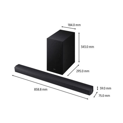 SAMSUNG HW-B66CF/XE - Series 3.1ch soundbar - 6.5'' wireless subwoofer - HP Central - Adaptive Sound Lite