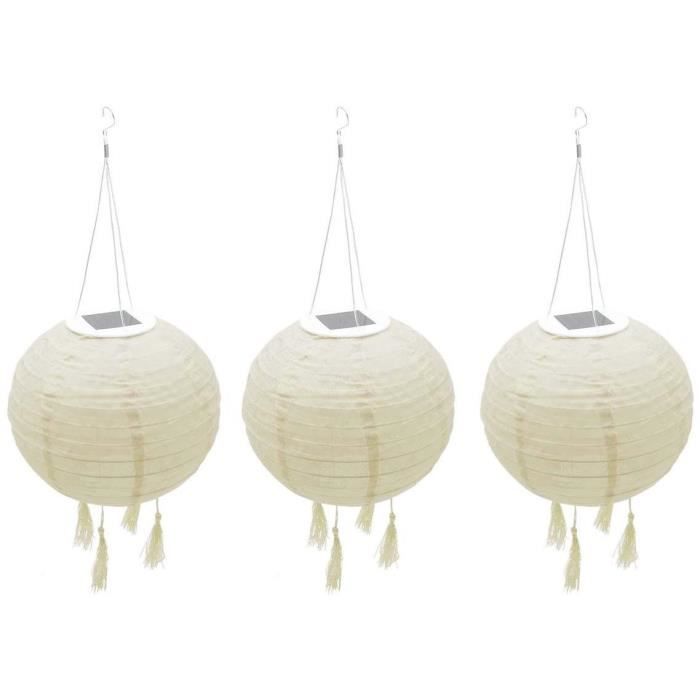 LED solar suspension - LUMISKY - HIMALAYA - Ø30cm - Beige, cream and festive wedding - Autonomy 8h