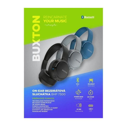 Wireless On-Ear Headphones - Buxton - BHP 7300 BLACK