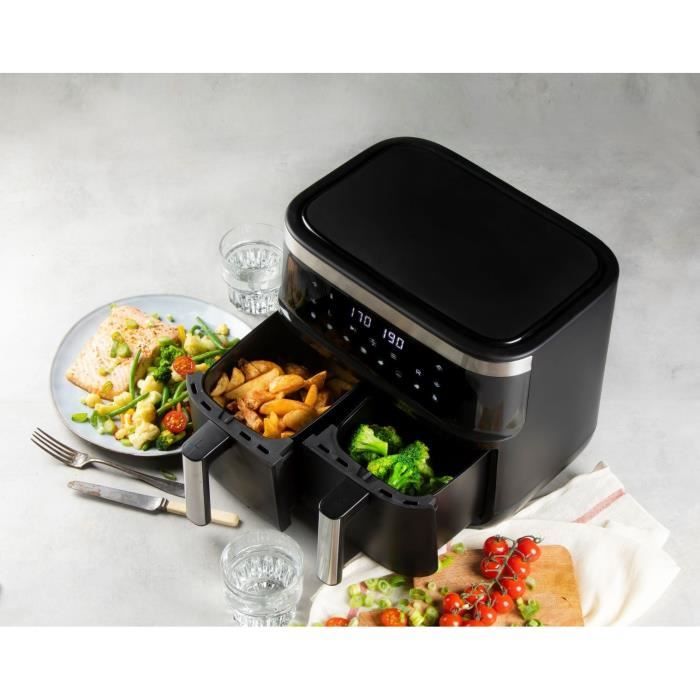 Domo hot air fryer - Do537fr - 2 x 4 L - 85 ° A 200 ° - 8 Automatic programs - L40 x W 40 x H 36 cm