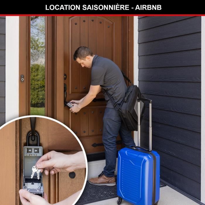 MASTER LOCK - Exterior key box with flexible handle - New design - Large Capacity - High Security - 19.6 x 7.6 x 5.6 cm