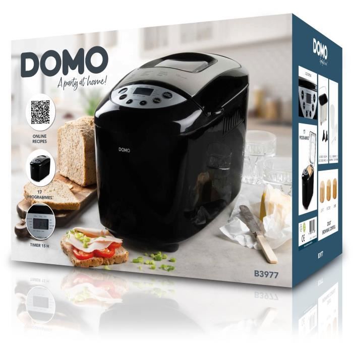 XL automatic bread machine - DOMO - B3977 - 850 W - 17 programs - LCD screen