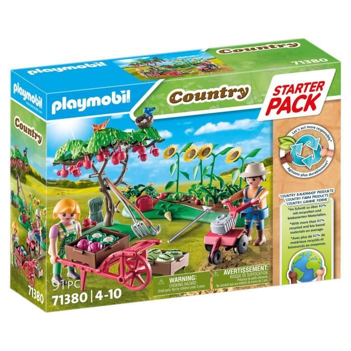 PLAYMOBIL 71380 Starter Pack Vegetable garden - Country - With two characters and many accessories - Ages 4 and up