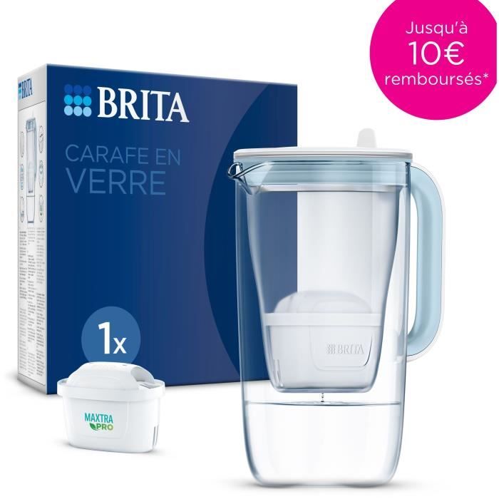 Brita Carafe filter in blue glass included 1 Maxtra Pro All-1 cartridge