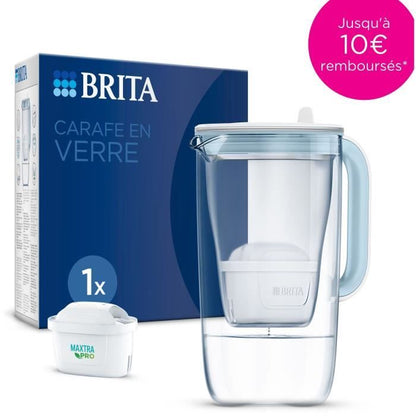 Brita Carafe filter in blue glass included 1 Maxtra Pro All-1 cartridge