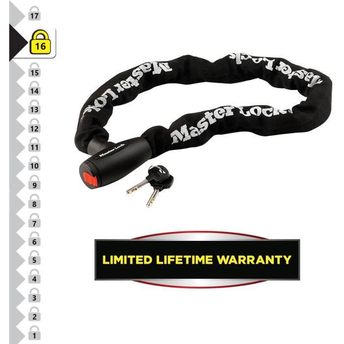 Motorcycle anti-theft device - MASTER LOCK - 10 mm hardened steel chain - 1 m long