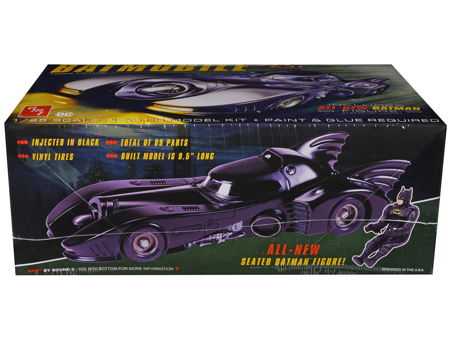 Skill 2 Model Kit Batmobile with Seated Batman Figure "Batman" (1989) Movie 1/25 Scale Model by AMT