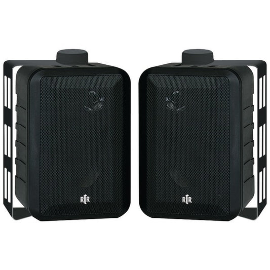 BIC America RTRV44-2 RtR Series RTRV44-2 4-In. Indoor/Outdoor Weather-Resistant Speakers, 100 Watts (Black)