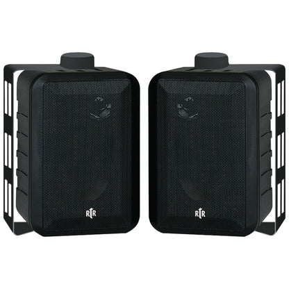 BIC America RTRV44-2 RtR Series RTRV44-2 4-In. Indoor/Outdoor Weather-Resistant Speakers, 100 Watts (Black)