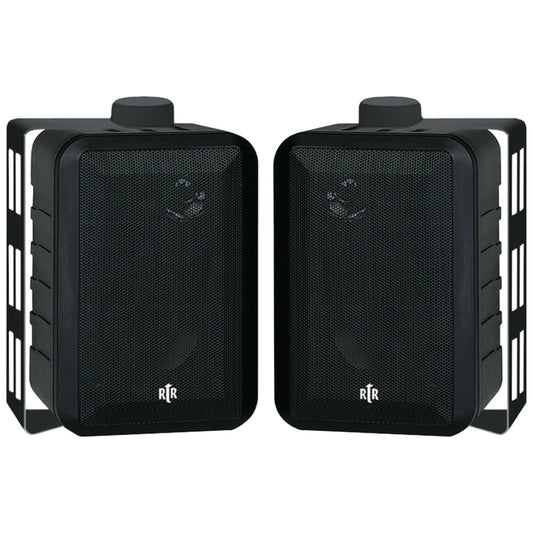 BIC America RTRV44-2 RtR Series RTRV44-2 4-In. Indoor/Outdoor Weather-Resistant Speakers, 100 Watts (Black)
