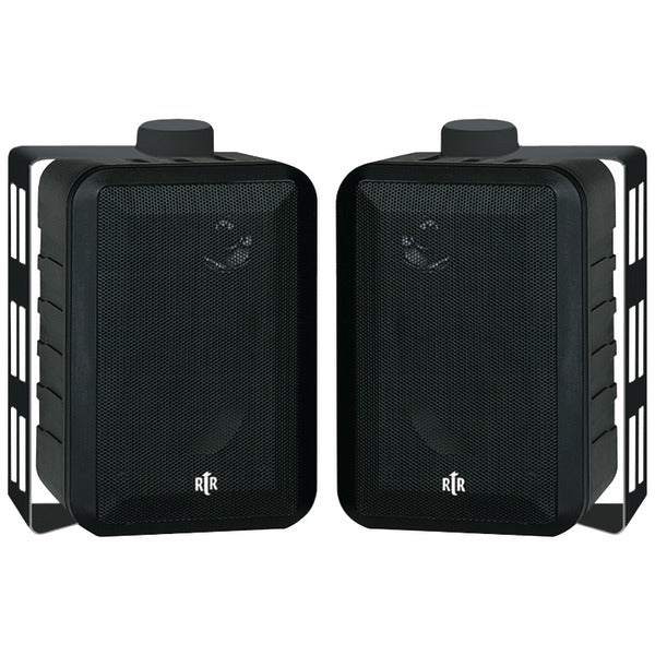BIC America RTRV44-2 RtR Series RTRV44-2 4-In. Indoor/Outdoor Weather-Resistant Speakers, 100 Watts (Black)