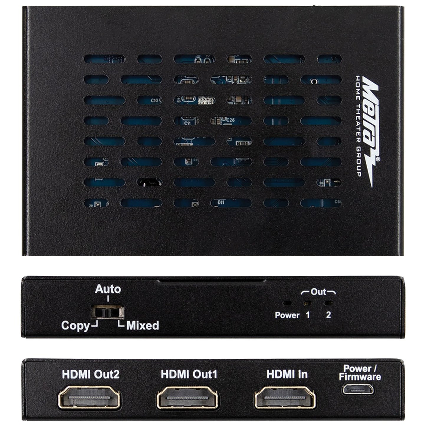 Metra CS-1X2HDMSPL5 HDMI Splitter with 1 Input and 2 Outputs and Built-in Scaling