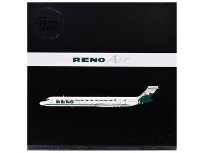 McDonnell Douglas MD-90 Commercial Aircraft "Reno Air" (N905RA) White with Green Tail "Gemini 200" Series 1/200 Diecast Model Airplane by GeminiJets