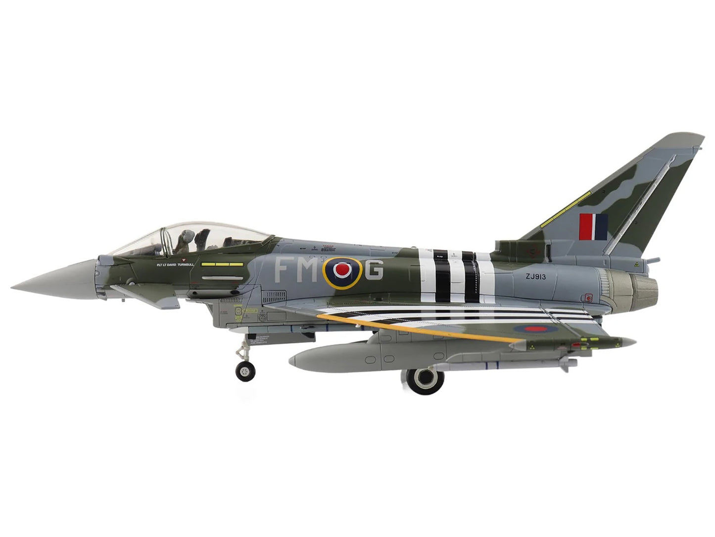 Eurofighter Typhoon FGR4 Fighter Aircraft "ZJ913 FM-G" (2024) British Royal Air Force "Air Power Series" 1/72 Diecast Model by Hobby Master