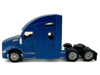 Kenworth T680 Sleeper Cab Blue Metallic 1/87 (HO) Plastic Model Car by HO Logistics
