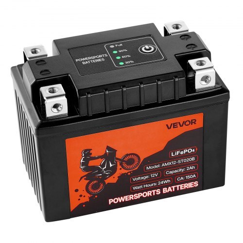 VEVOR Motorcycle Battery 12V 2Ah YTX5L-BS High Performance Powersports Battery