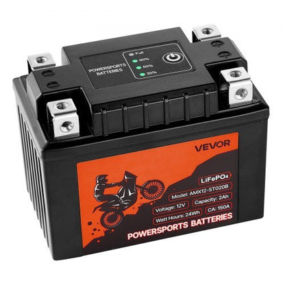 VEVOR Motorcycle Battery 12V 2Ah YTX5L-BS High Performance Powersports Battery