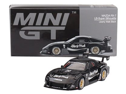 Mazda RX-7 LB-Super Silhouette #20 "Liberty Walk" Black Limited Edition 1/64 Diecast Model Car by Mini GT