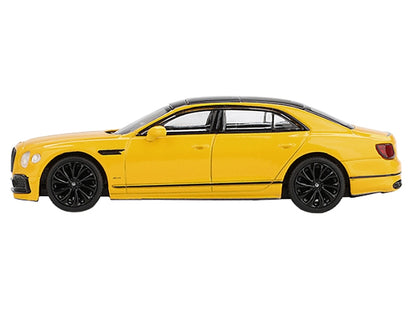 Bentley Flying Spur Monaco Yellow with Black Top Limited Edition 1/64 Diecast Model Car by Mini GT