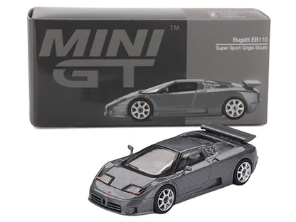 Bugatti EB110 Super Sport Grigio Scuro Dark Gray Metallic Limited Edition 1/64 Diecast Model Car by Mini GT