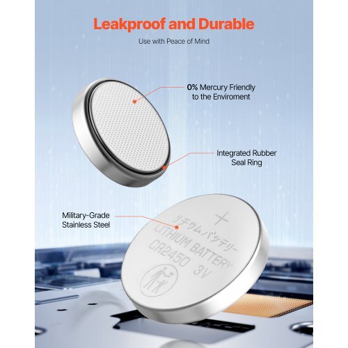 CR2450 Lithium Battery 4-Pack 3 Volt 600mAh Long-Lasting Coin & Button 20-Count