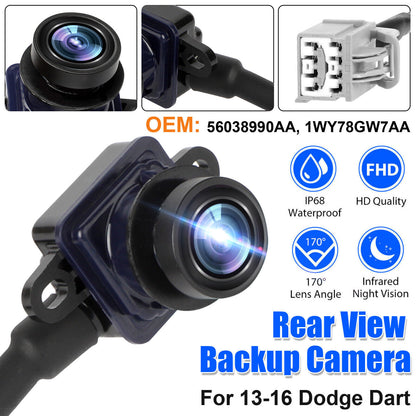 Car Rearview Backup Camera Pdc Parking Camcorder 56038990aa Parts for 2013-2016 Dodge Dart Black