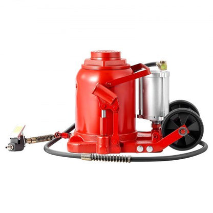 Air Hydraulic Bottle Jack, 50 Ton (110231.5 lbs) Capacity, 10.4-16.1 Inch Lifting Range, Pneumatic/Manual Heavy Duty Welded Bottle Jack with Pump for Car, SUV, Pickup, Truck, RV Auto Repair, Red