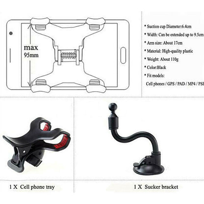 360? Car Windshield Mount Cradle Suction Cup Holder for Cell Phone GPS